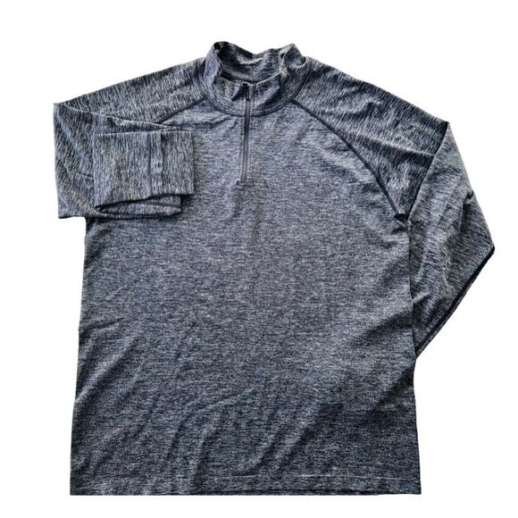 Fabletics Mens Training Day Quarter Zip Grey Black Pullover Size XXL Long Sleeve - Picture 1 of 6